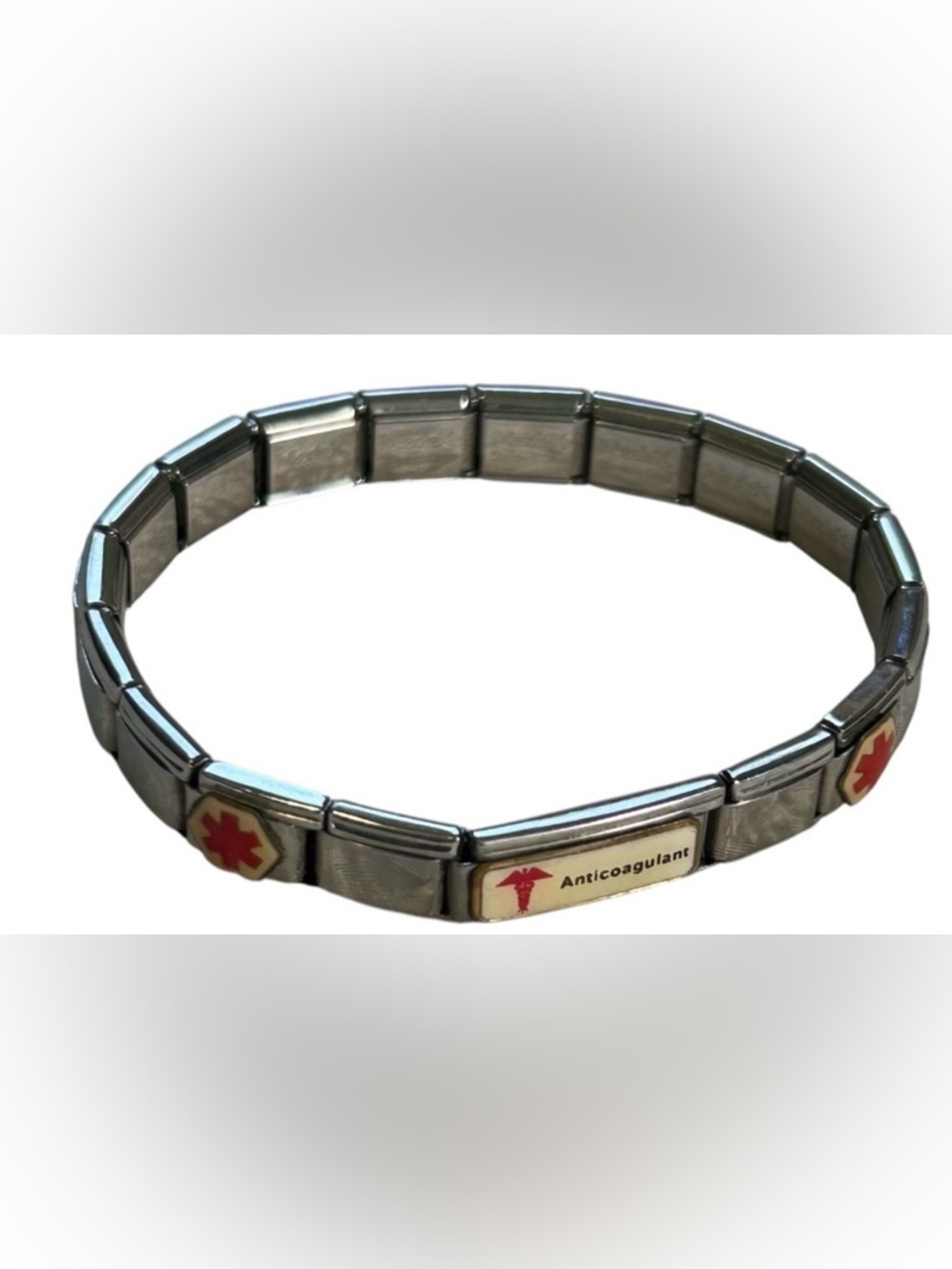 MEDICAL ALERT CHARM BRACELET STAINLESS STEEL UNISEX